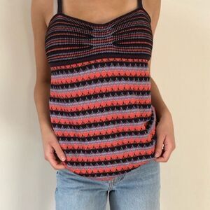 Vintage Missoni multicolor knit tank (pink purple)